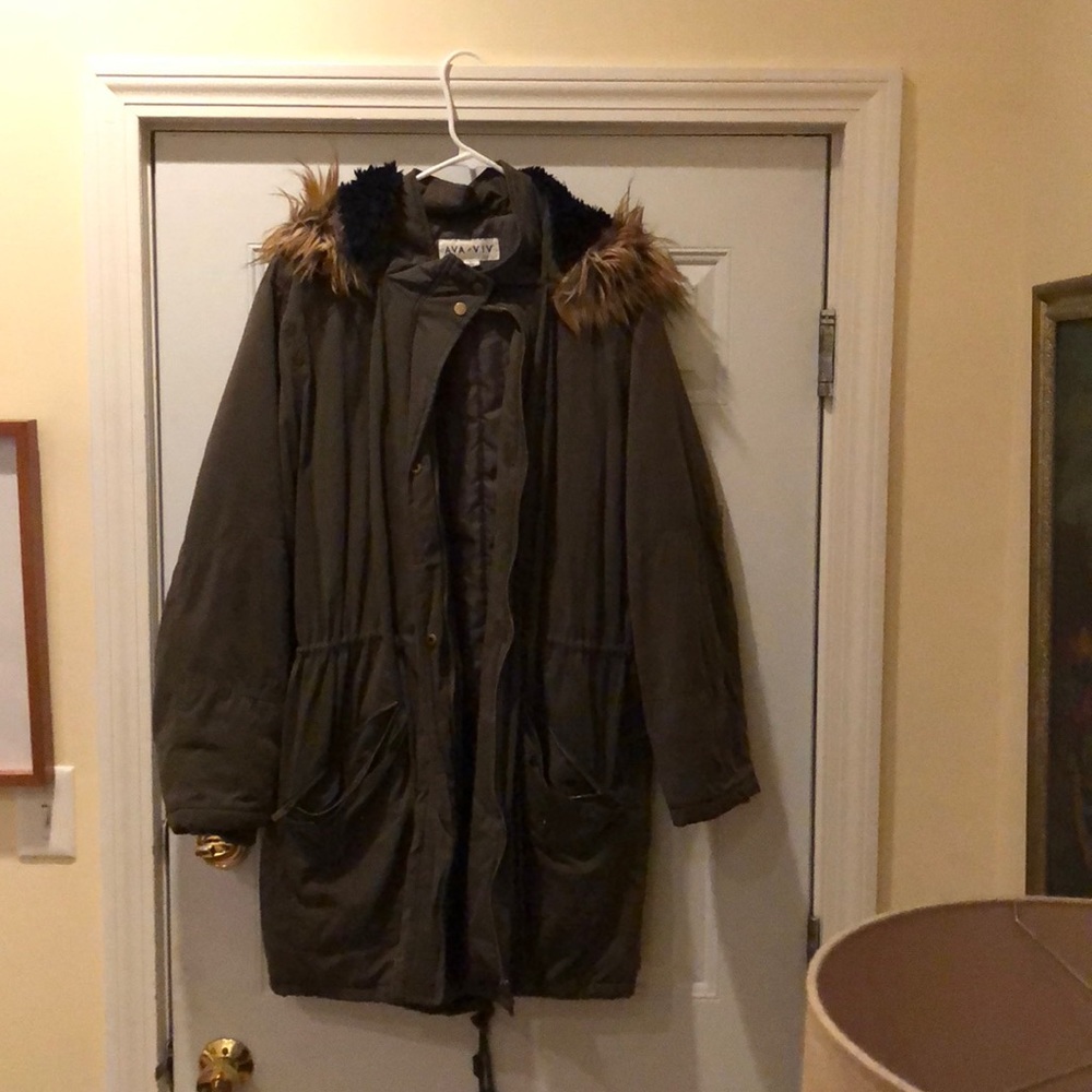 Ava & Viv Faux Fur Parka